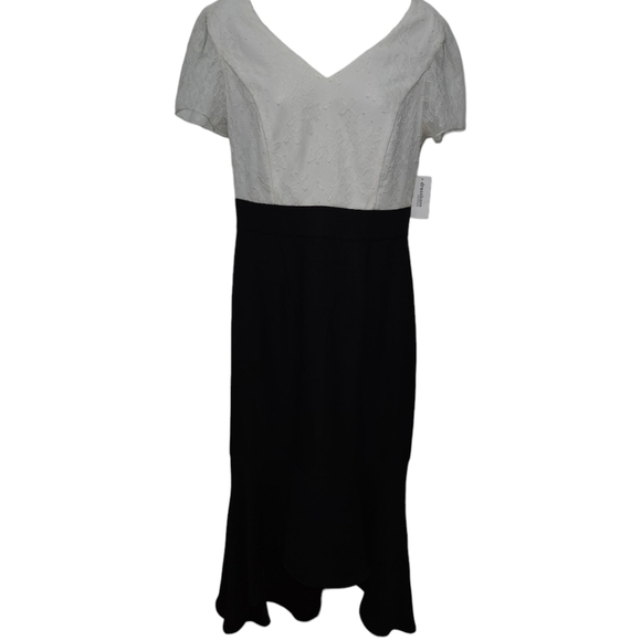 NWT Dressbarn Roz & Ali Sparkle Lace Evening High Low Short Sleeve Dress NWT Dressbarn Roz & Ali Sparkle Lace Evening High Low Short Sleeve Dress